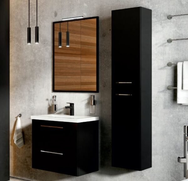 Dark Hanging Vanity with Sink 2
